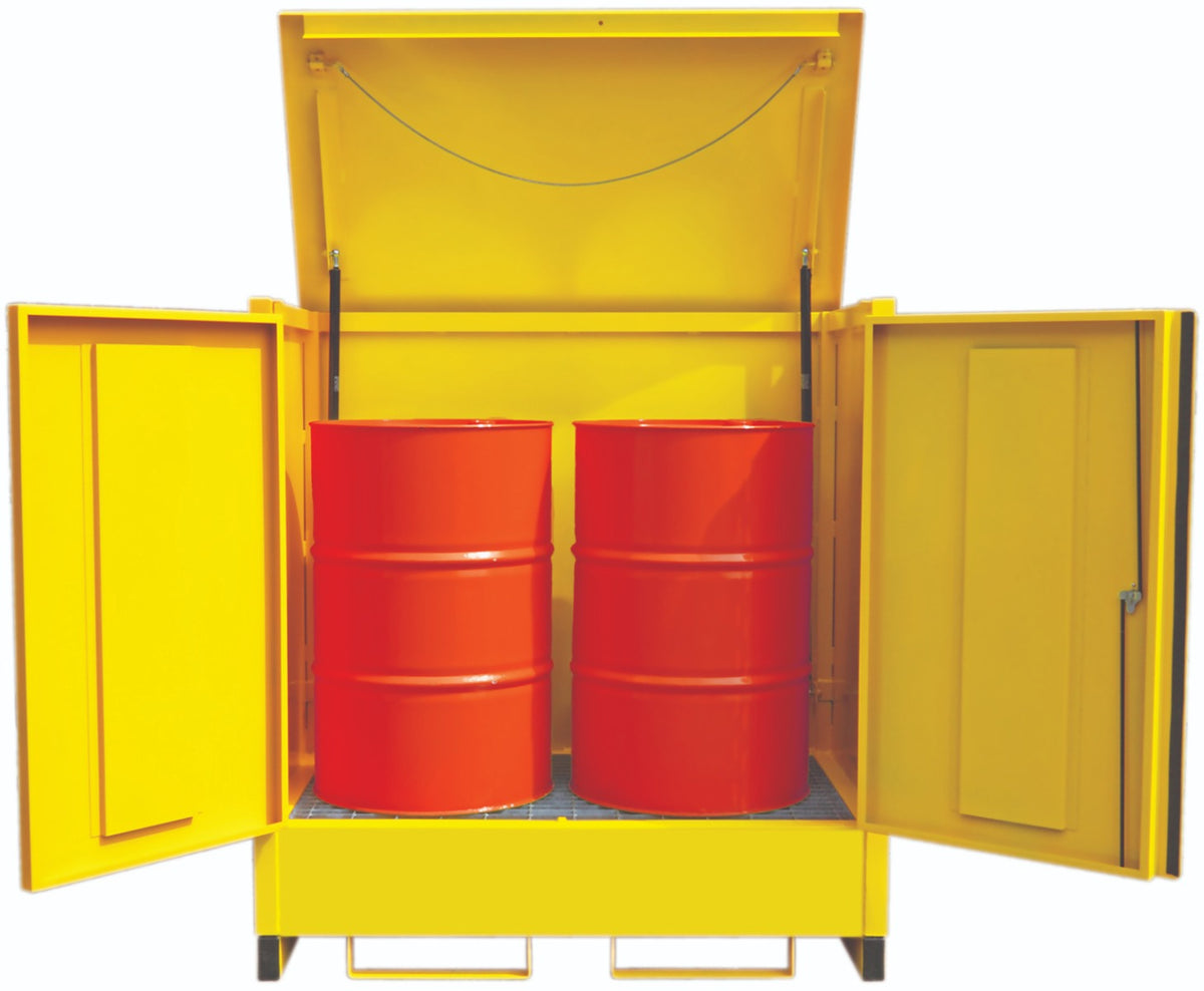 Enclosed Steel Bunded Drum Store | 2 x 205L Drum Storage