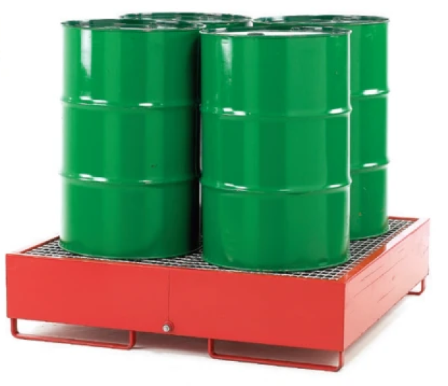 Steel Drum Spill Pallet | 407L Heavy-Duty Drum Sump