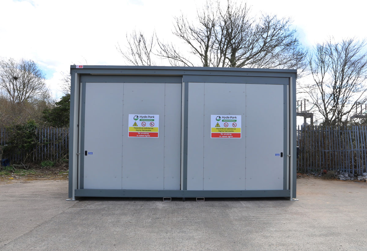 Fire Rated Dual Purpose Storage Unit - 32 Drums 8 IBC's