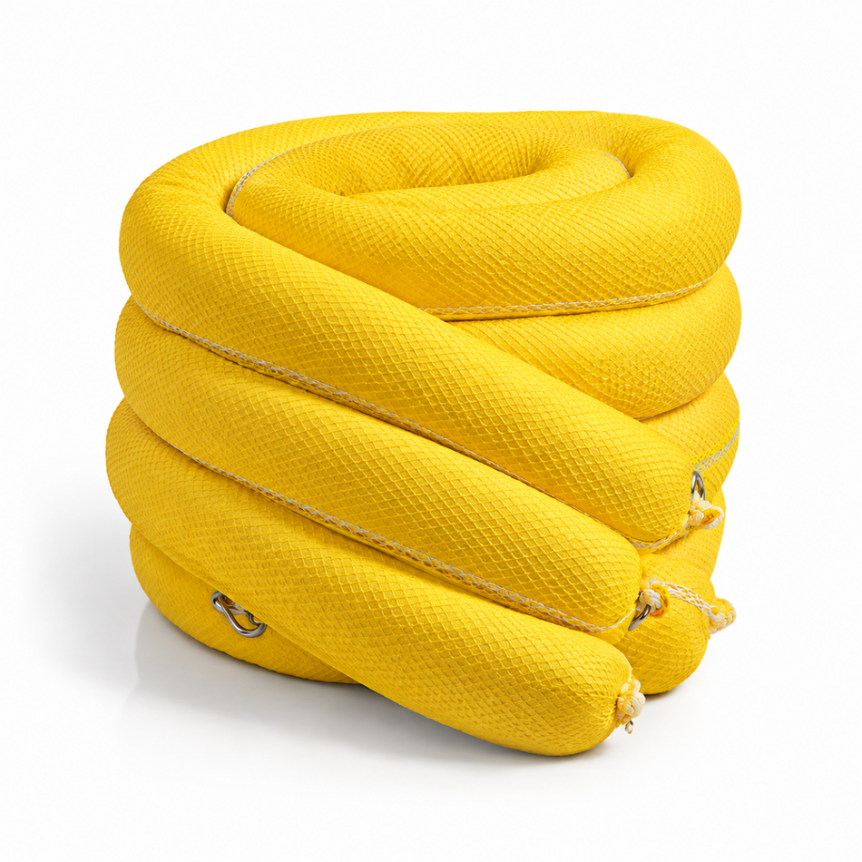 HUG 12cm x 3m Chemical Absorbent Marine Booms | Pack of 4 Spill Containment Booms