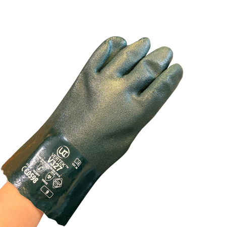 11-Inch Green Double-Dip PVC Gauntlets – Size 10