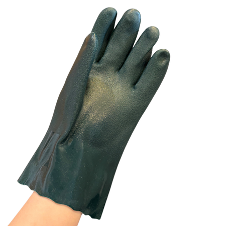 11-Inch Green Double-Dip PVC Gauntlets – Size 10