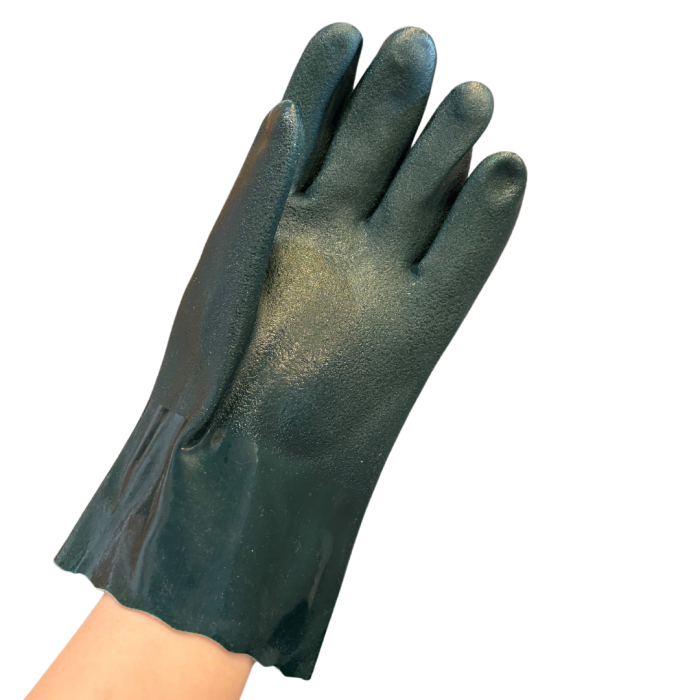 11-Inch Green Double-Dip PVC Gauntlets – Size 10