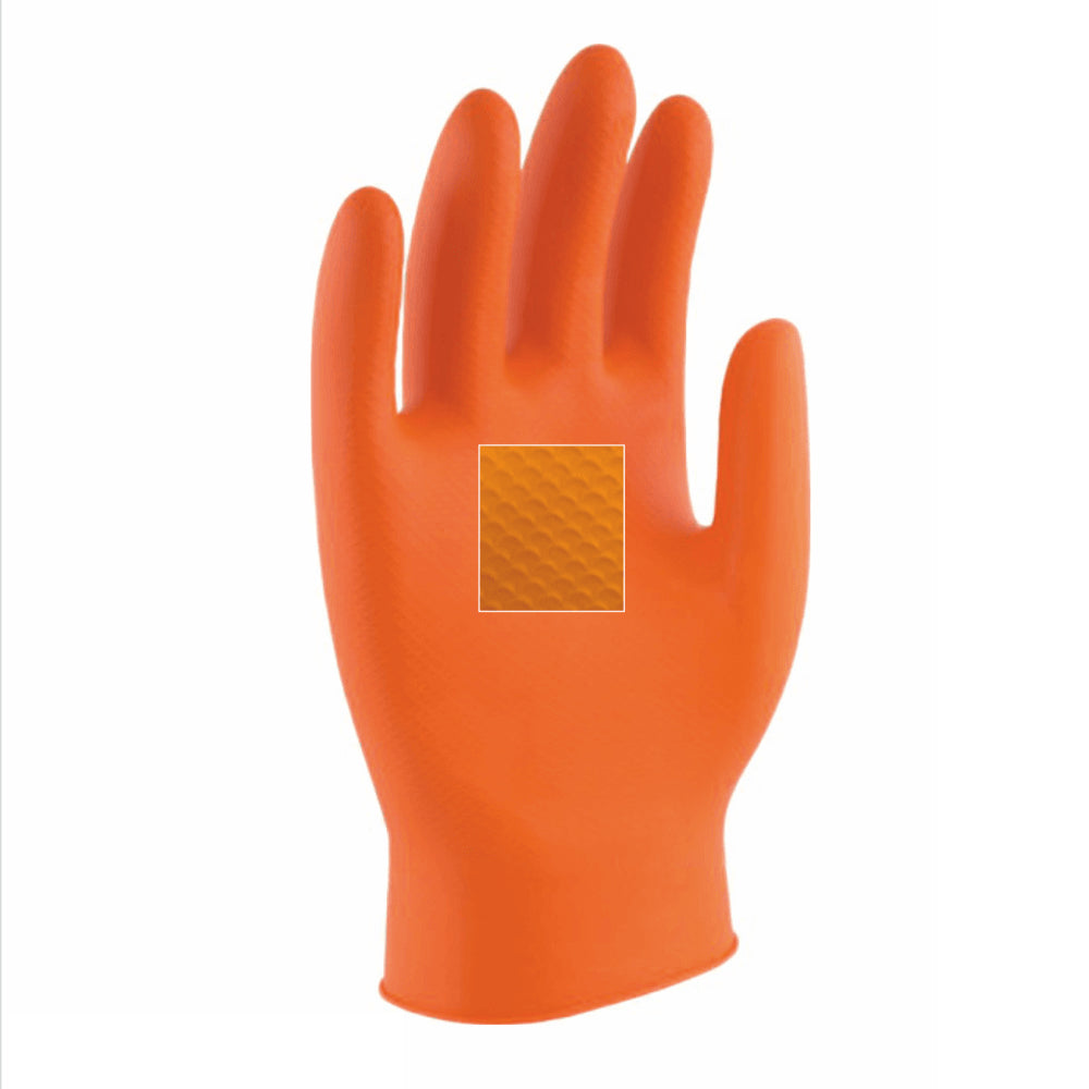 Orange Ideall Tiger Grip Nitrile Work Gloves