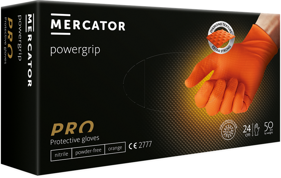Orange Ideall Tiger Grip Nitrile Work Gloves