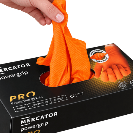 Orange Ideall Tiger Grip Nitrile Work Gloves