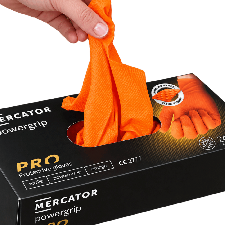 Orange Ideall Tiger Grip Nitrile Work Gloves