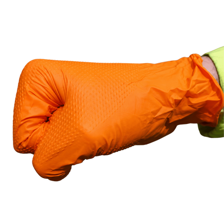 Orange Ideall Tiger Grip Nitrile Work Gloves