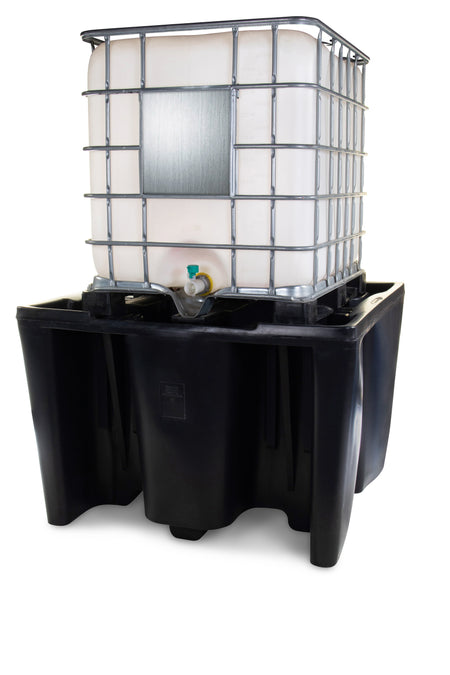 Black Single IBC Bunded Pallet | 1000L IBC Spill Containment Pallet