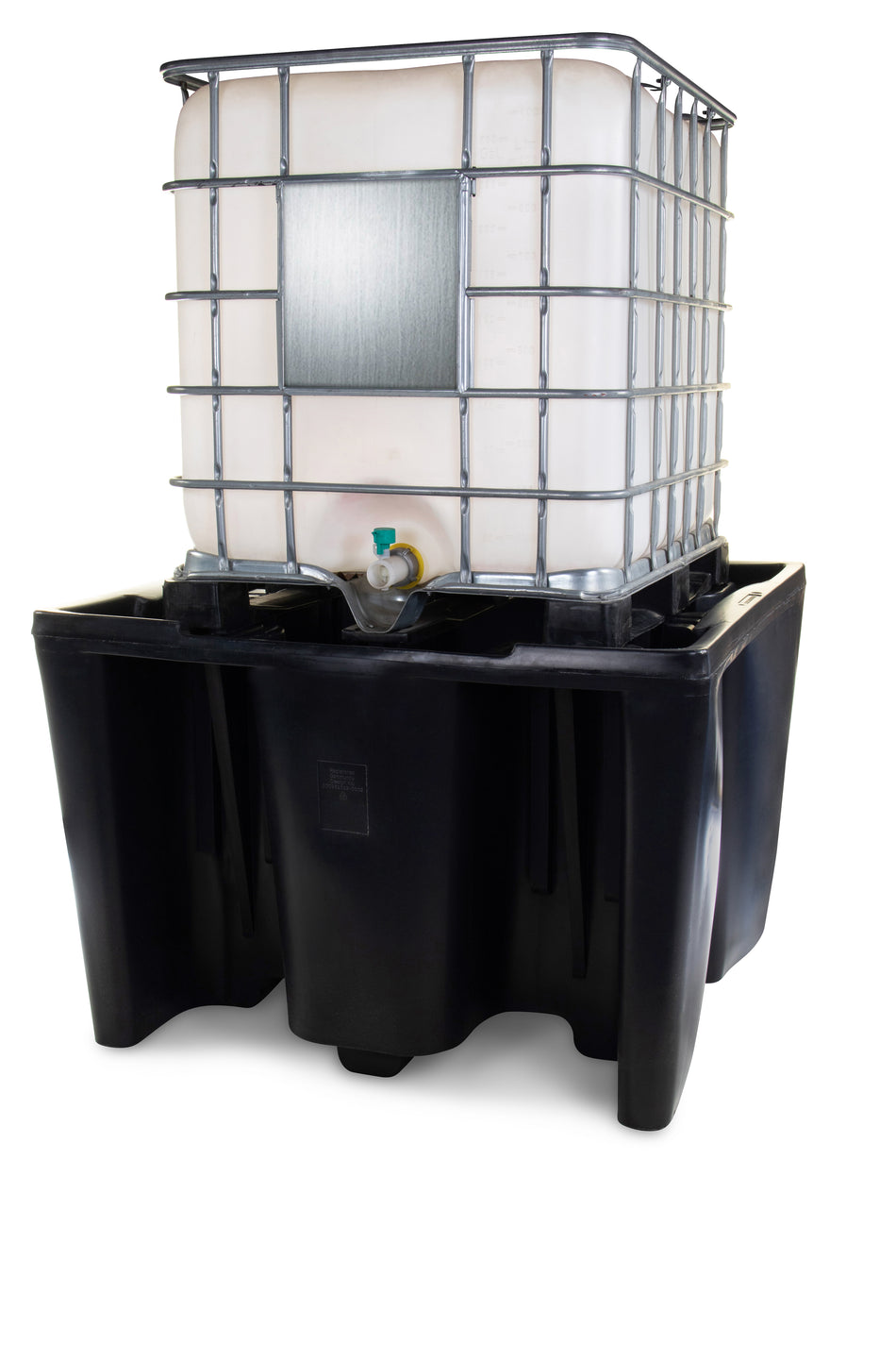 Black Single IBC Bunded Pallet | 1000L IBC Spill Containment Pallet