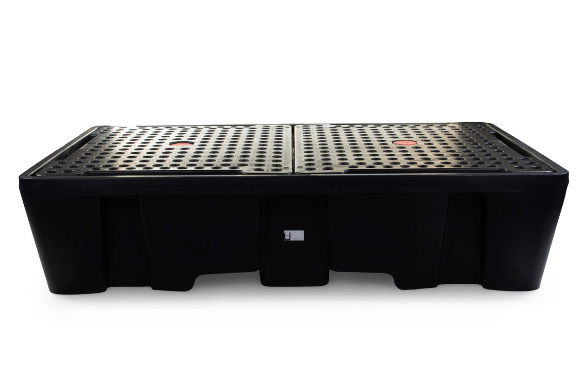 Black Double IBC Bunded Pallet | Spill Containment for 2 x 1000L IBCs