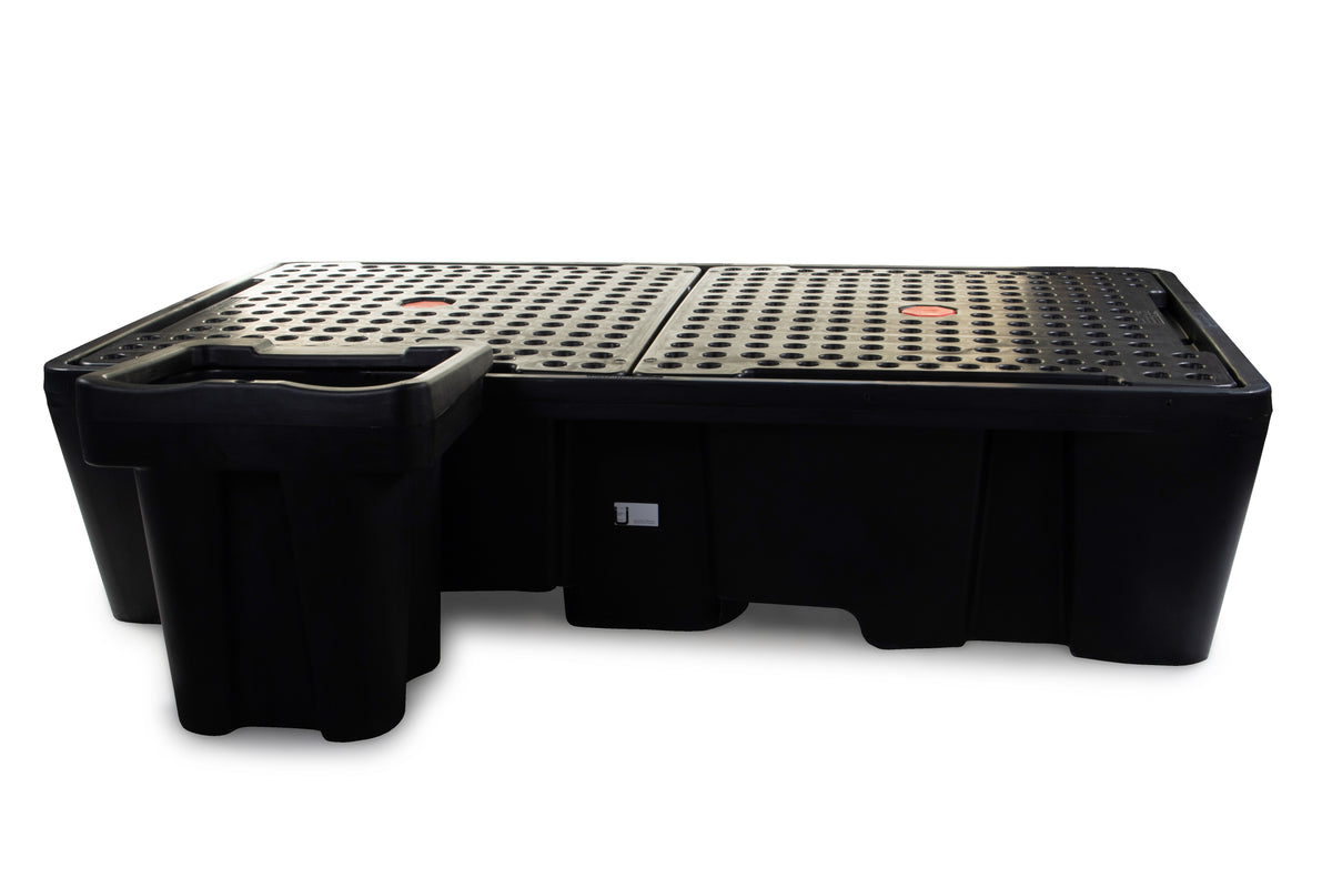 Black Double IBC Bunded Pallet | Spill Containment for 2 x 1000L IBCs