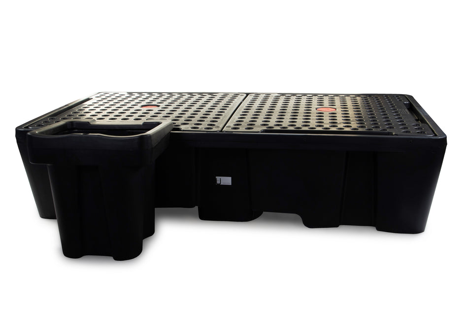 Black Double IBC Bunded Pallet | Spill Containment for 2 x 1000L IBCs