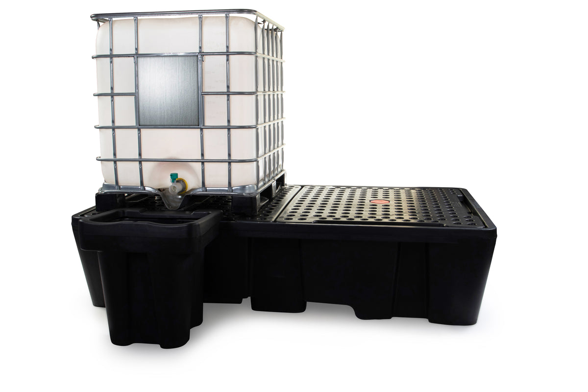 Black Double IBC Bunded Pallet | Spill Containment for 2 x 1000L IBCs