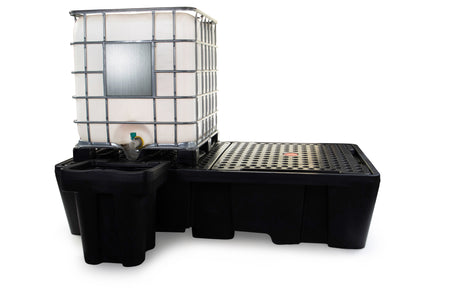 Black Double IBC Bunded Pallet | Spill Containment for 2 x 1000L IBCs