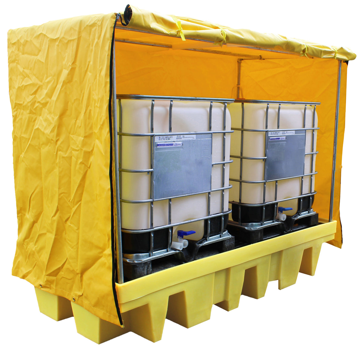 Double IBC Spill Pallet with All Weather Cover | 1130L IBC Bund