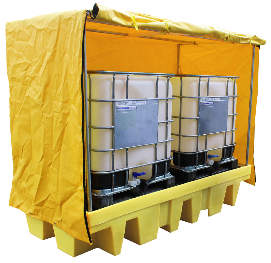 Double IBC Spill Pallet with All Weather Cover | 1130L IBC Bund