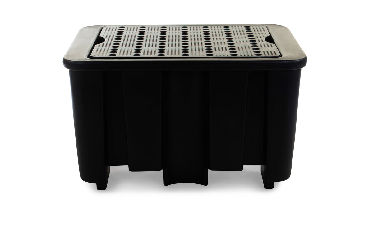 Black Bunded Spill Pallet for 1 x 205L Drum | Polyethylene Drum Spill Containment