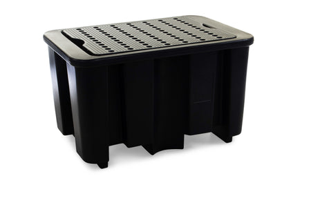 Black Bunded Spill Pallet for 1 x 205L Drum | Polyethylene Drum Spill Containment