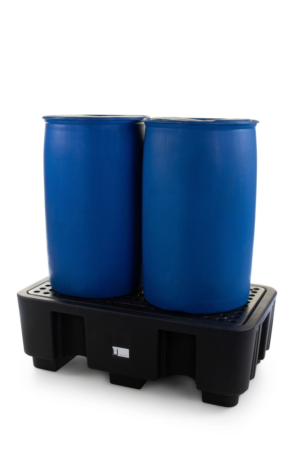 Black Bunded Spill Pallet for 2 x 205L Drums | Polyethylene Drum Spill Containment