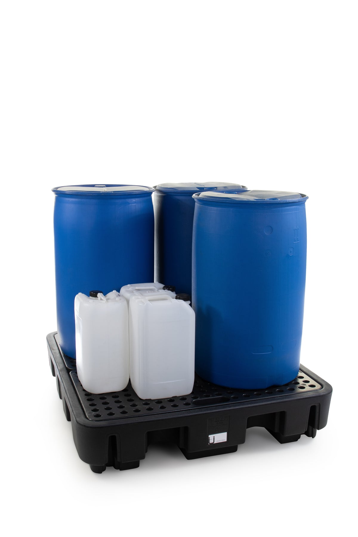 Black Bunded Spill Pallet For 4 x 204L Drums