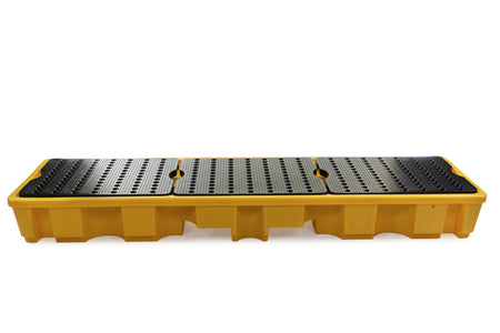 Bunded Spill Pallet for 4 x 205L Drums in a Line | Polyethylene Drum Spill Containment