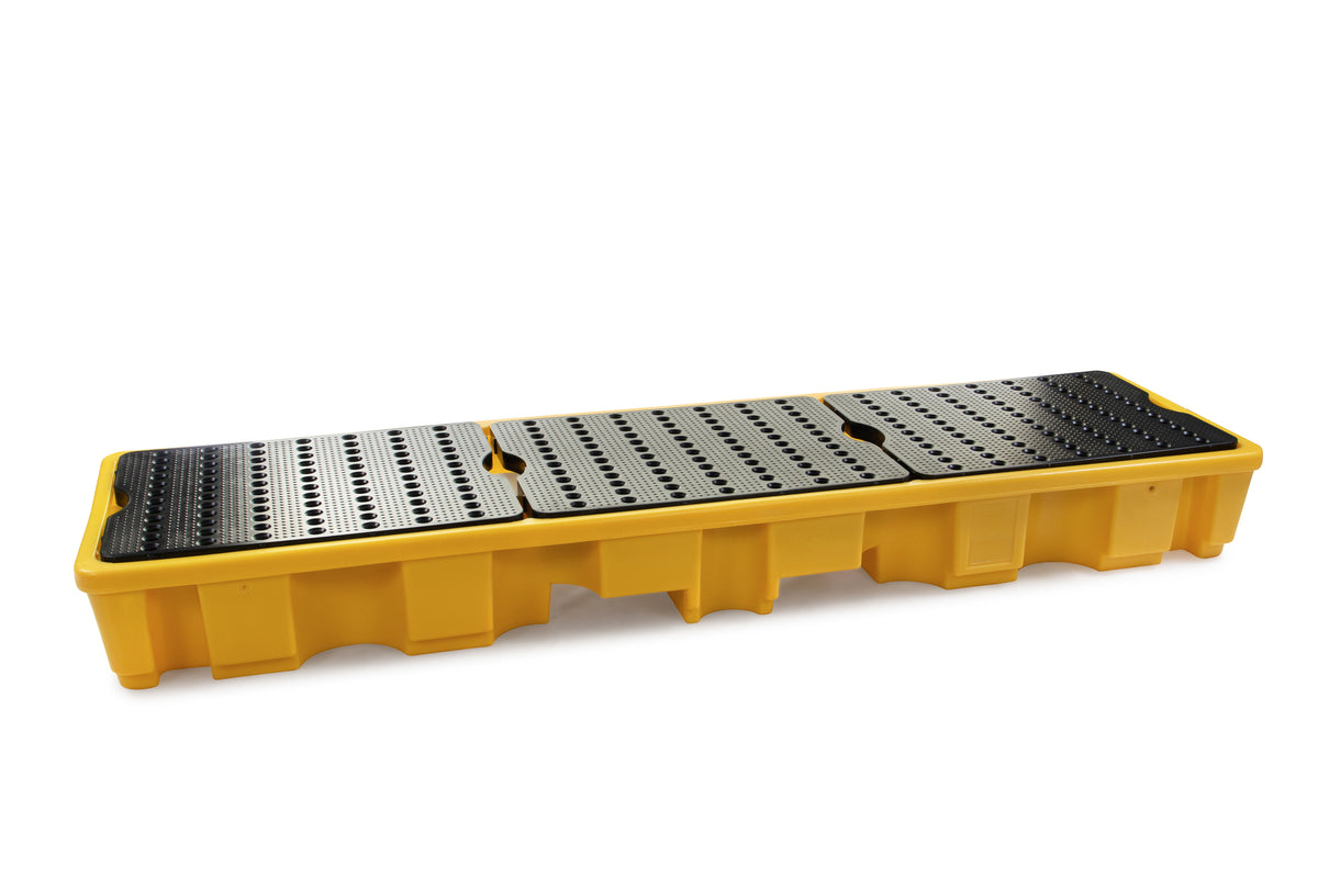 Bunded Spill Pallet for 4 x 205L Drums in a Line | Polyethylene Drum Spill Containment