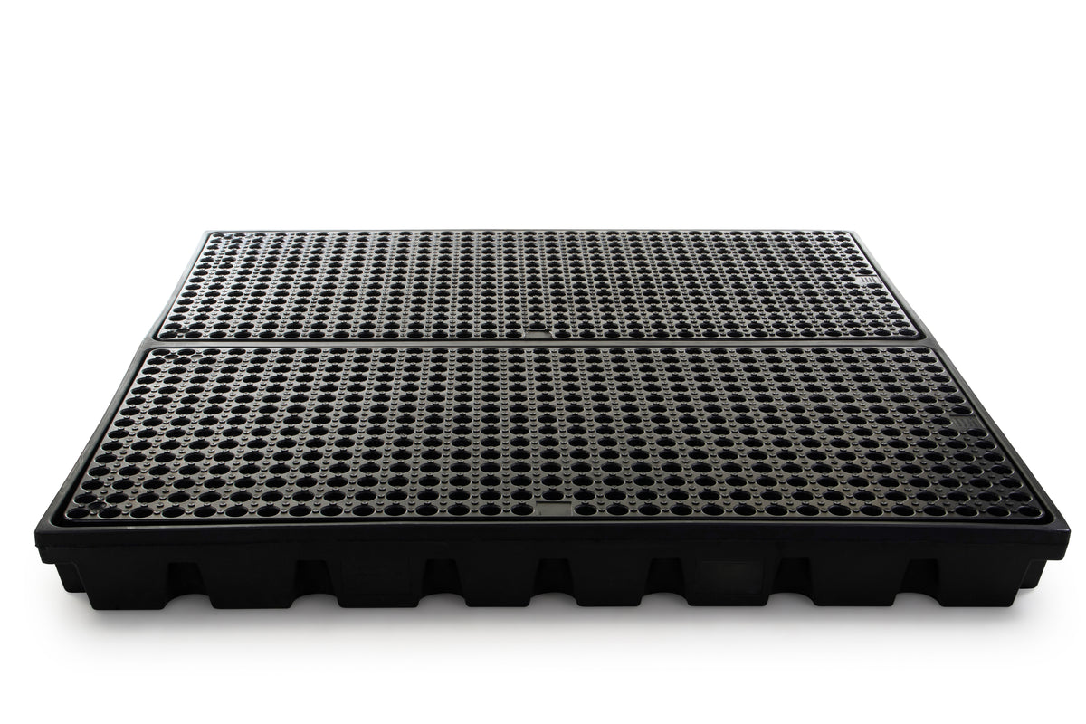 Black Polyethylene Workfloor for 4 x 205L Drums | Low Profile Drum Dispensing Workfloor
