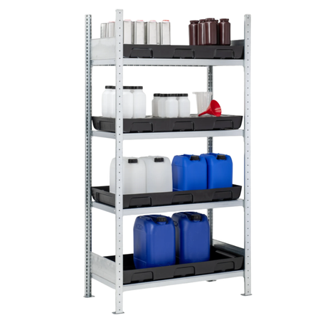 Bunded HazMat Storage Rack | 4 Shelf Chemical Storage Rack