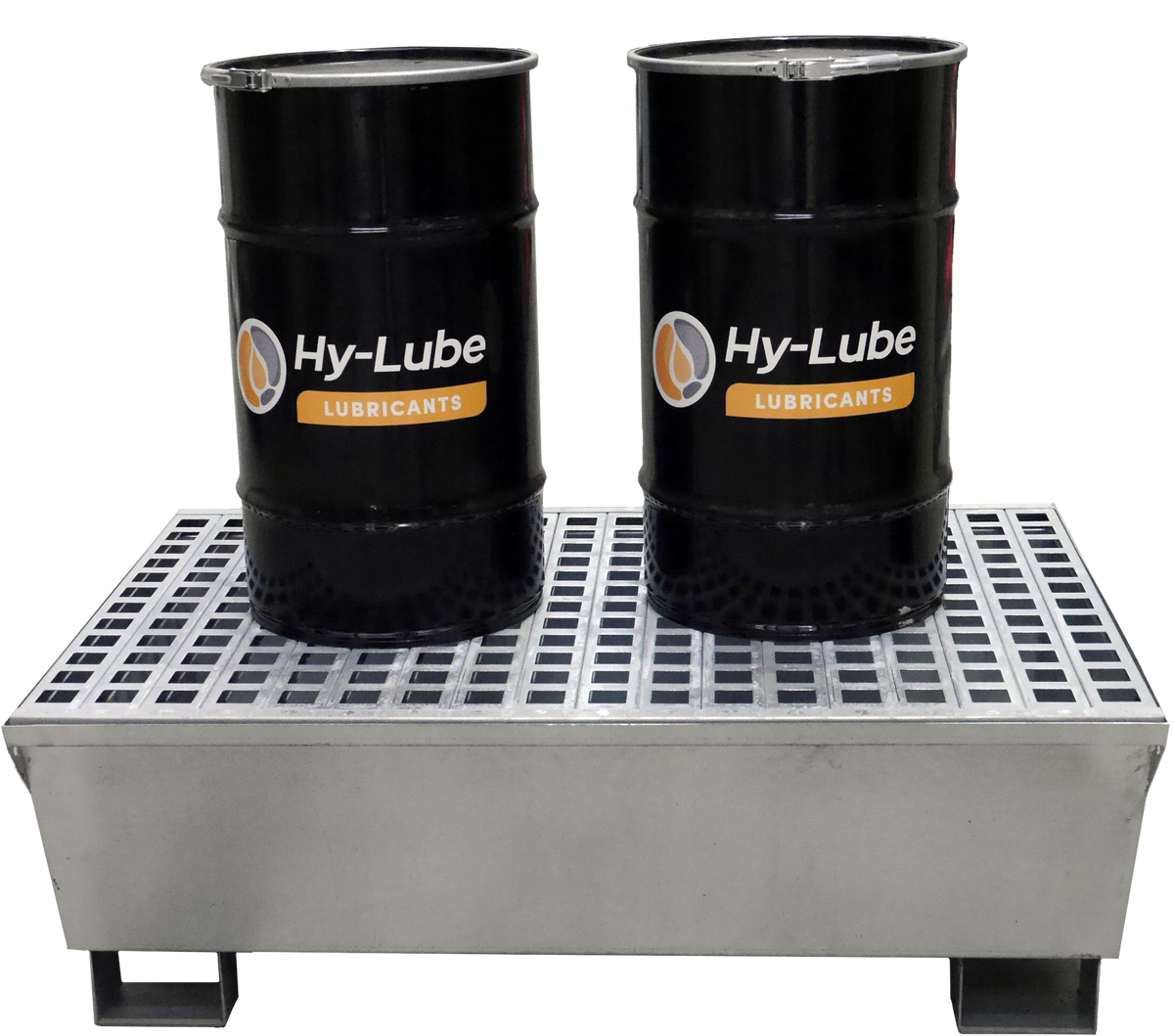 Galvanised Steel Spill Pallet for 4 x 205L Drums | Heavy-Duty Steel Drum Spill Containment