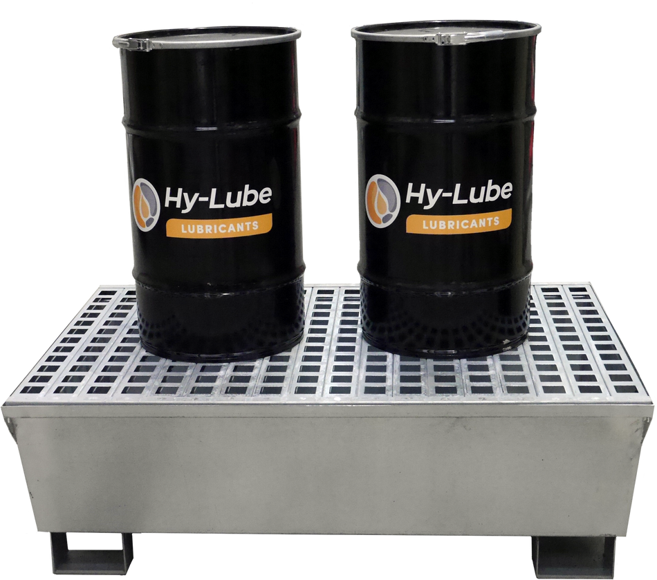 Galvanised Steel Spill Pallet for 4 x 205L Drums | Heavy-Duty Steel Drum Spill Containment