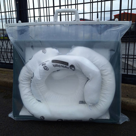 20 Litre Oil Only Emergency Spill Kit - Clear Bag Drip Tray